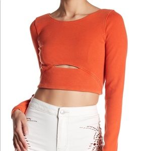 Long sleeve orange free people shirt